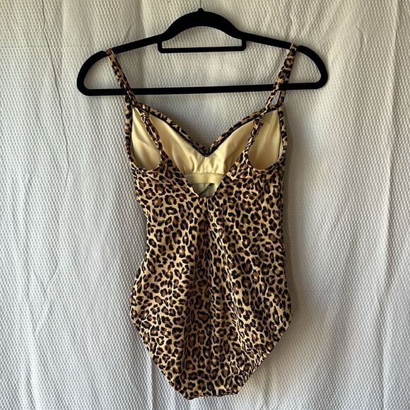 Aqua Green Leopard Print One Piece Swimsuit Size Small - Picture 2 of 12